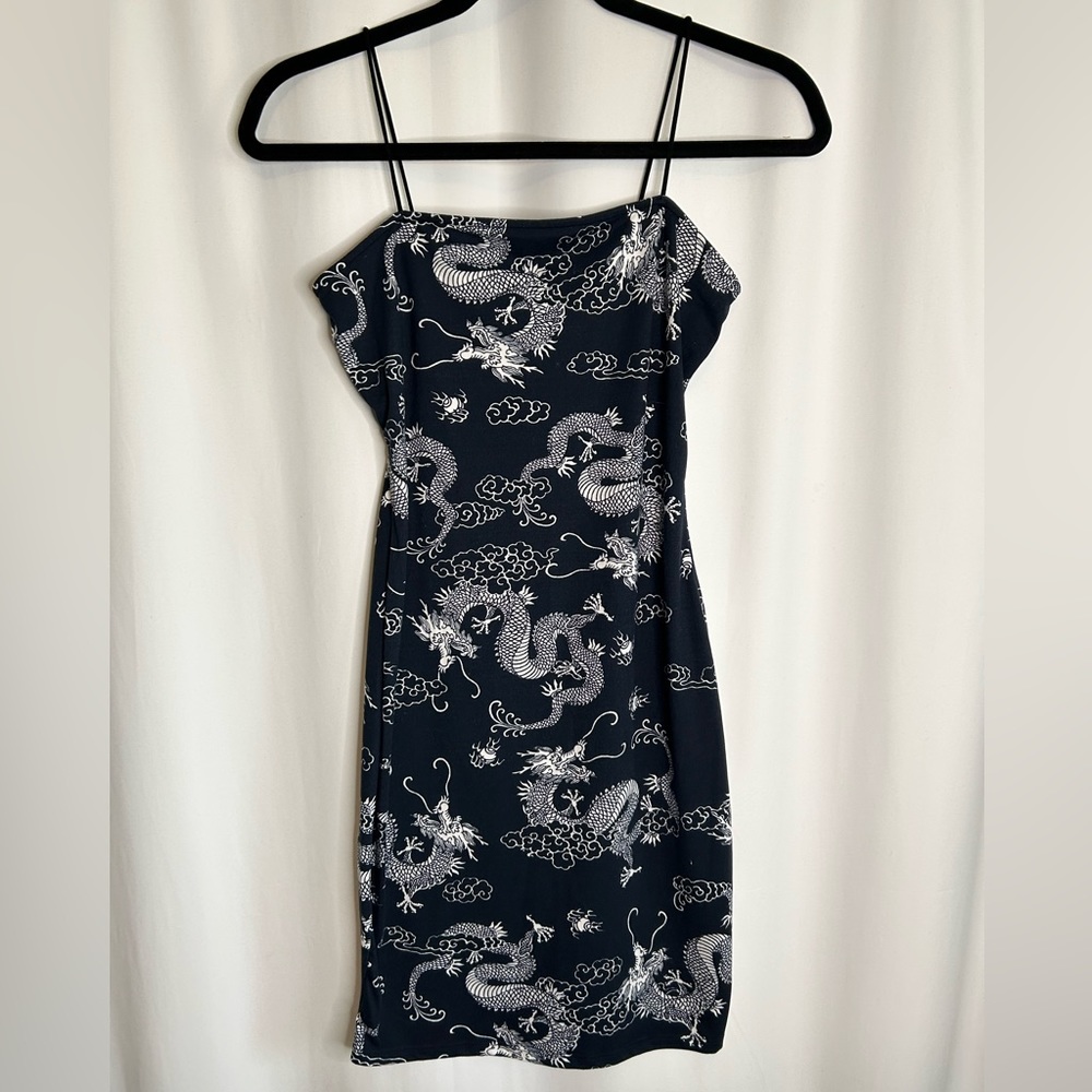 Y2K Dragon Print Mini Dress Size M